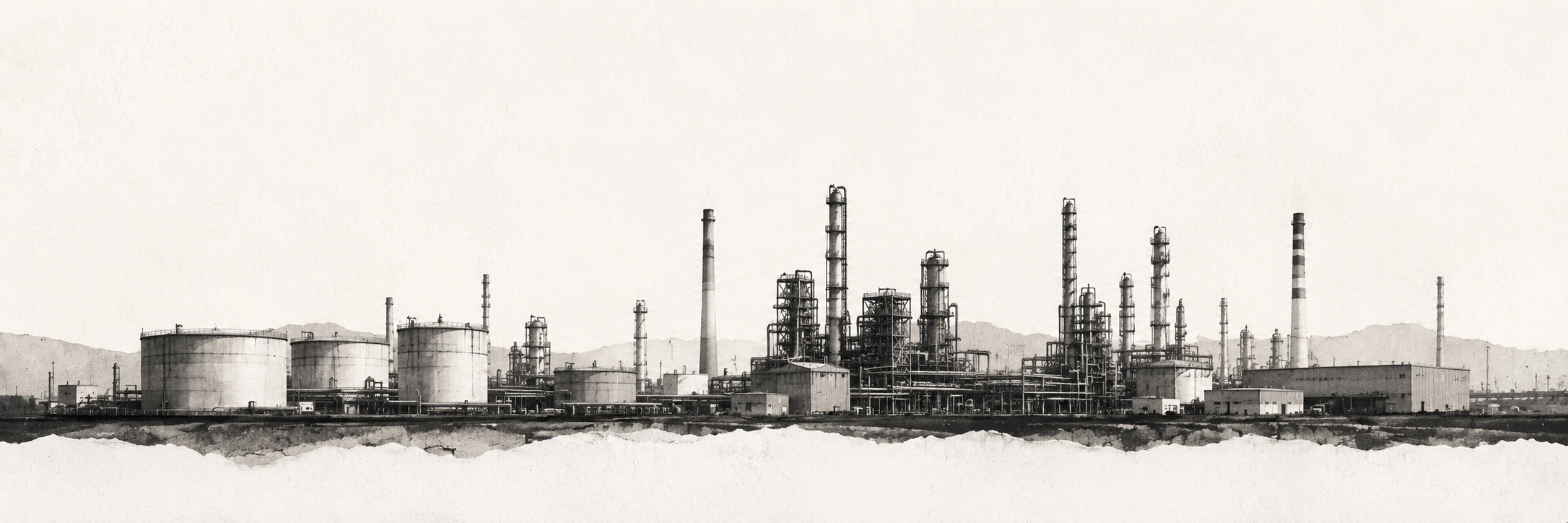 Industrial refinery pipework